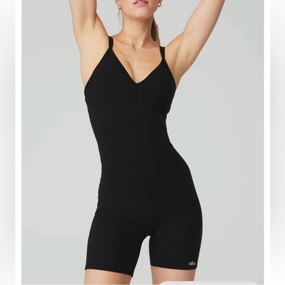 Alo Suns Out Onesie Black Bodysuit
